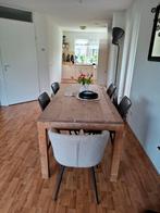 Teak houten 6 persoons eettafel, Huis en Inrichting, Tafels | Eettafels, Ophalen, Gebruikt, 50 tot 100 cm, Vijf personen of meer
