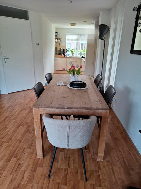 Teak houten 6 persoons eettafel, Huis en Inrichting, Tafels | Eettafels, Gebruikt, 50 tot 100 cm, 150 tot 200 cm, Vijf personen of meer