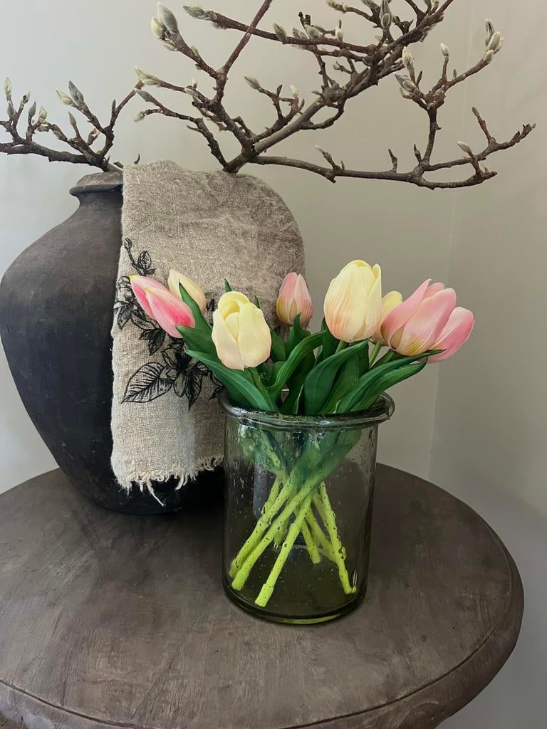 Set vaas met real touch tulpen, Binnen, -, -, Nieuw
