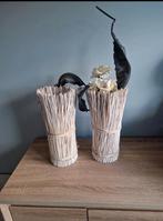 Enkel de wit rieten deco vazen, Ophalen of Verzenden, Zo goed als nieuw