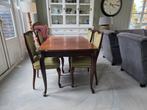 Complete brocante Queen Anne eethoek, Ophalen of Verzenden, Zo goed als nieuw, 4 tot 6 stoelen