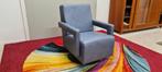 Z.G.A.N. grijs/blauwe leren Gealux top design draaifauteuil, Huis en Inrichting, Fauteuils, Leer, Ophalen of Verzenden, 75 tot 100 cm