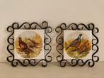 Tegel fazanten en korhoenders in smeedijzeren frame, Antiek en Kunst, Ophalen of Verzenden