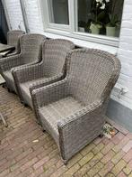4 rieten tuinstoelen, Tuin en Terras, Tuinstoelen, Ophalen of Verzenden, Gebruikt, Rotan