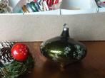 antieke kerstbal "tol" olijf groen, Diversen, Ophalen of Verzenden, Gebruikt