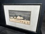 Winterlandschap boerderij - W. Cornelissen, Larense School, Antiek en Kunst, Kunst | Etsen en Gravures, Ophalen of Verzenden