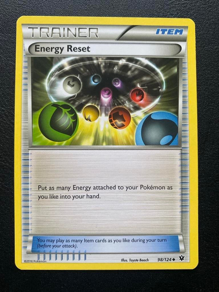 Energy Reset 98/124 Pokémon XY Fates Collide Packfresh Mint, Ophalen of Verzenden, Zo goed als nieuw, Losse kaart