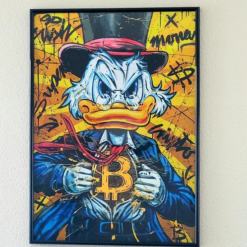 Disney Dagobert Duck Bitcoin Canvas schilderij (excl. lijst), Huis en Inrichting, Woonaccessoires | Schilderijen, Tekeningen en Foto's
