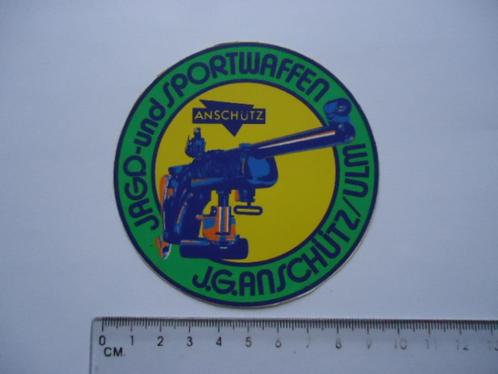sticker oud JG ANSCHUTZ ULM Jacht jager wild waffen sport, Verzamelen, Stickers, Zo goed als nieuw, Bedrijf of Vereniging, Verzenden