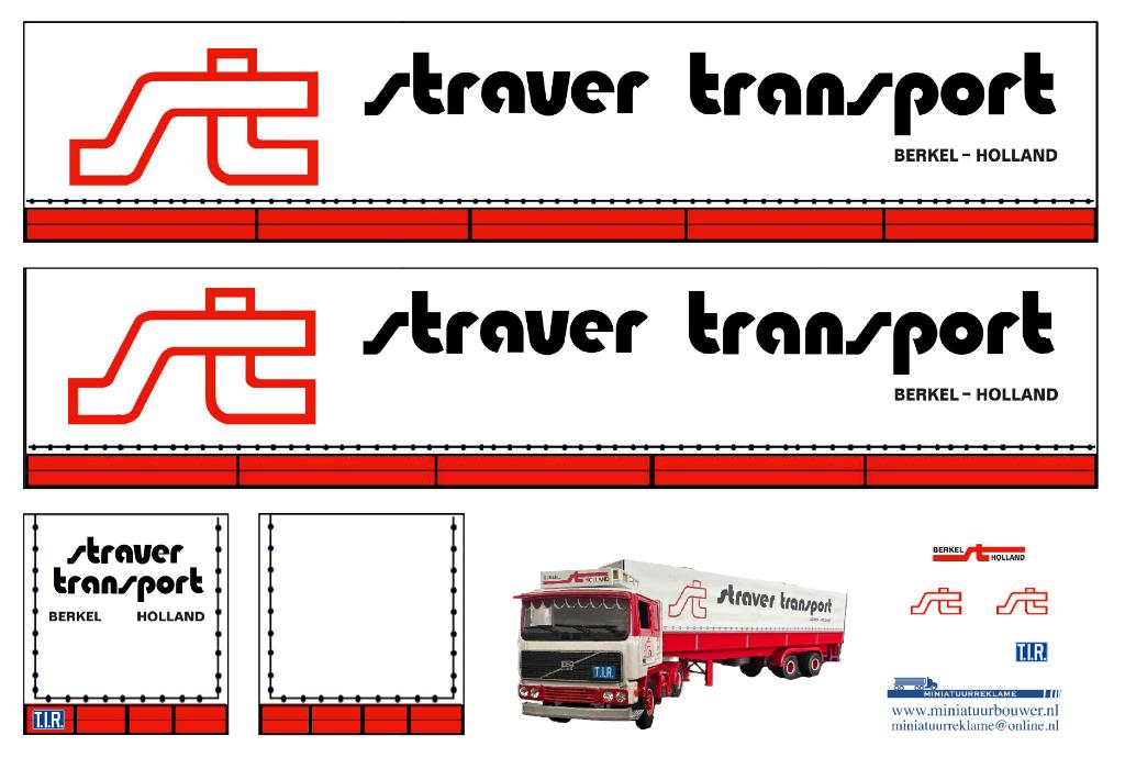 Vrachtauto decal 1:50 Straver transport Berkel ( type 2 ), Verzenden, Nieuw, Bus of Vrachtwagen, Overige merken