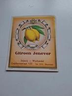 Etiket Citroen jenever Slijterij Brummen., Ophalen of Verzenden, Zo goed als nieuw, Overige typen, Overige merken