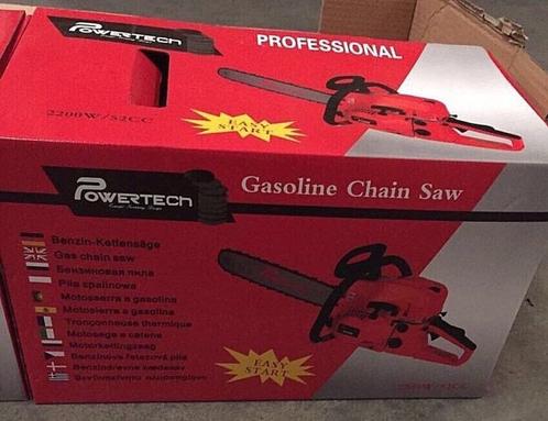 Benzine Kettingzaag 52cc, 2.7PK Inclusief 2 Kettingen NIEUW!, Tuin en Terras, Hand-tuingereedschap, Nieuw, Ophalen of Verzenden