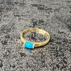 14 karaat gouden ring turquoise steen, Ophalen of Verzenden