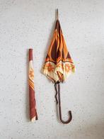 vintage paraplu dames oranje bruin, Sieraden, Tassen en Uiterlijk, Paraplu's, Ophalen of Verzenden, Gebruikt, Overige kleuren