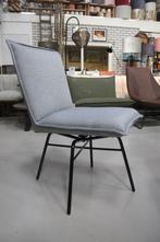 Luxe eetkamerstoelen tuinstoel Sanne Jess draaibaar stof, Huis en Inrichting, Stoelen, Ophalen, Blauw, Zo goed als nieuw, Metaal