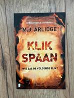 M.J. Arlidge - Klikspaan, Boeken, Verzenden, Zo goed als nieuw, Nederland, M.J. Arlidge