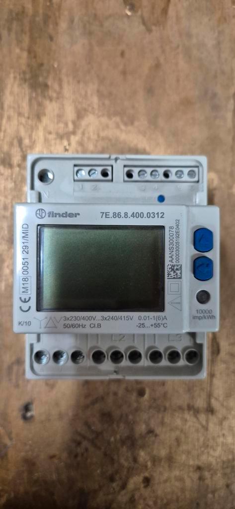 Finder 7E.86.8.400.0312 Energiemeter, Doe-het-zelf en Verbouw, Elektra en Kabels, Gebruikt, Overige typen, Ophalen of Verzenden