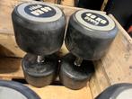 2 x 46 kg rubberen dumbells dumbell set gewichten, Dumbbell, Gebruikt, Rubberen dumbells, Ophalen of Verzenden