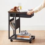 Bijzettafel - Sidetable - Nachtkastje-50x35x60cm-Bruın Zwart, Huis en Inrichting, Tafels | Sidetables, 50 tot 100 cm, Nieuw, Ophalen of Verzenden