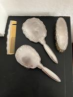 Verzilverde handspiegel, borstel, kam, kledingborstel, Antiek en Kunst, Antiek | Overige Antiek, Ophalen