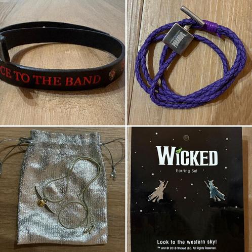 Sieraden diverse musicals (zie omschrijving), Sieraden, Tassen en Uiterlijk, Armbanden, Zo goed als nieuw, Overige materialen
