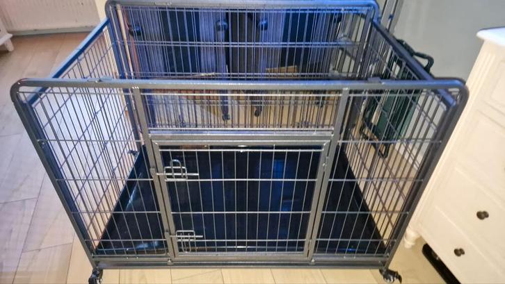Opvouwbare rijdbare bench/ kennel, Dieren en Toebehoren, Hondenhokken, Zo goed als nieuw, Hondenkennel, 65 tot 100 cm, 110 cm of meer