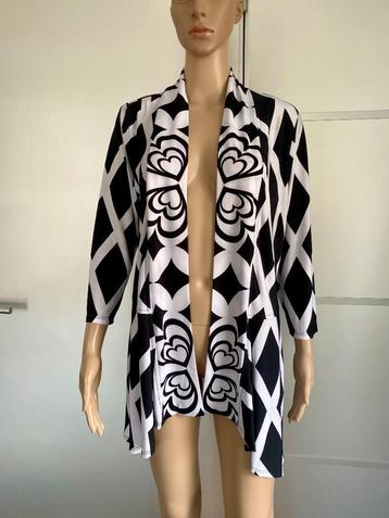 H393 Frank Lyman maat L=42 vest vestje jasje zwart/wit beschikbaar voor biedingen