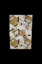 5604 Oud 70s behang met geometrisch kubusmotief swiet, Huis en Inrichting, Verzenden, Bruin