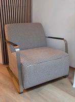 Retro lounge stoel met geruite bekleding, Huis en Inrichting, Fauteuils, Ophalen, Gebruikt, 75 tot 100 cm, Stof