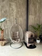 Hangstoel / Egg chair - Inclusief kussens!, Ophalen, Wit, Riet of Rotan, Zo goed als nieuw
