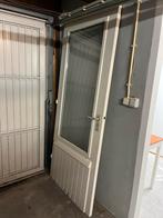 Buitendeur,schuurdeur hardhout en dubbel glas 88 x211, Gebruikt, Ophalen of Verzenden, 200 tot 215 cm, Glas