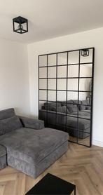 XL Wandspiegel Industrieel | Zwart / Goud / Wit –Handgemaakt, Nieuw, Ophalen of Verzenden, 100 tot 125 cm, 150 tot 200 cm
