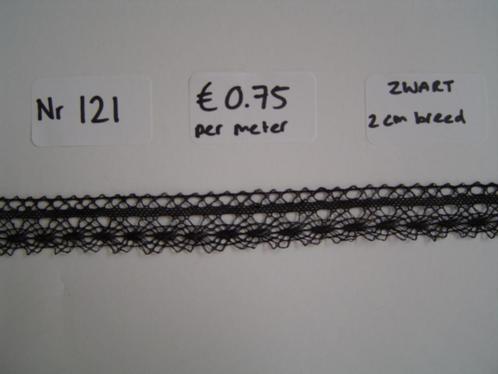 Nr 121 ) Prachtig fijn GEKLOST oud katoen zwart kant, Hobby en Vrije tijd, Naaien en Fournituren, Nieuw, Kant, Verzenden