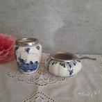 Delfts blauw lepelvaasje en theezeefje, Antiek en Kunst, Ophalen of Verzenden