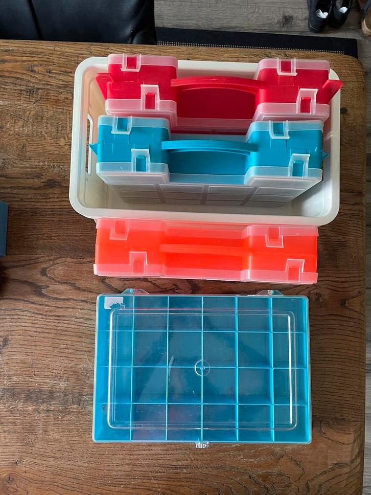 5x opbergen fröbelspullen-spijkers-schroeven, Doe-het-zelf en Verbouw, Kratten en Dozen, Verzenden