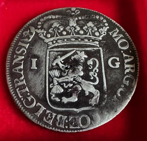 Gulden Overijssel 1763 mmt halve adelaar ZEER ZELDZAAM!, Postzegels en Munten, Munten | Nederland, Losse munt, 1 gulden, Vóór koninkrijk