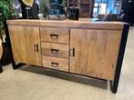 MAGAZIJN LEEGVERKOOP DRESSOIR MANGOHOUT ZWART STAAL 599 EURO, Ophalen, Bruin, Nieuw, Modern
