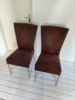Set van 2 bruine eetkamerstoelen, Gebruikt, Twee, Bruin, Ophalen