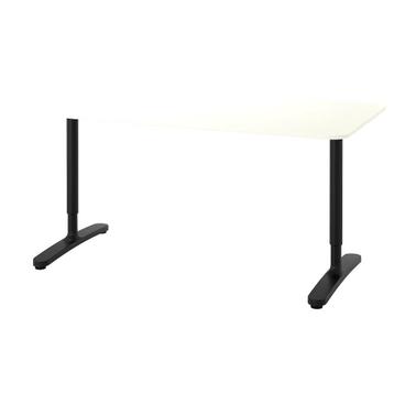 Ikea Bekant buro - zwart onderstel - wit blad 160x80cm zgan