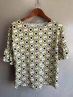 Sfera frisse crème top met groene opdruk | katoen | mt XS, Ophalen of Verzenden, Zo goed als nieuw, Korte mouw, Maat 34 (XS) of kleiner