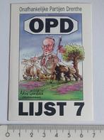 Sticker OPD Onafhankelijke Partijen Drenthe Lijst 7, Verzamelen, Stickers, Overige typen, Zo goed als nieuw, Verzenden