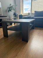 Salontafel in donker houtlook – strak en stevig ontwerp, Ophalen, Gebruikt, 50 tot 100 cm, Minder dan 50 cm