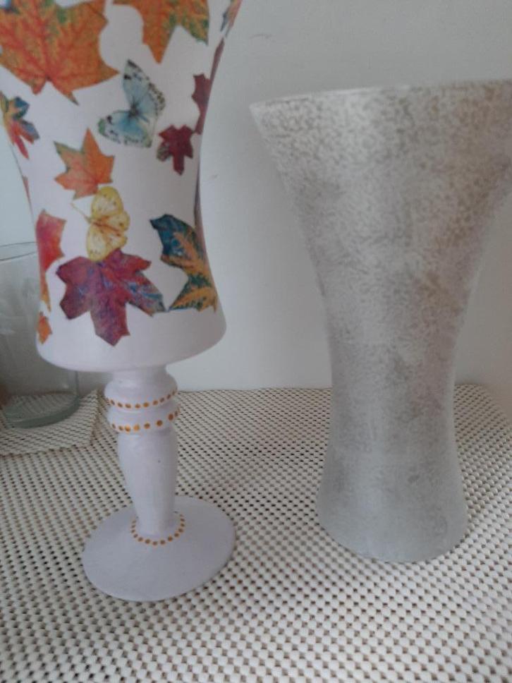 Schitterende unieke decoupage vaas (Handmade), Huis en Inrichting, Woonaccessoires | Vazen, Nieuw, Overige kleuren, Minder dan 50 cm