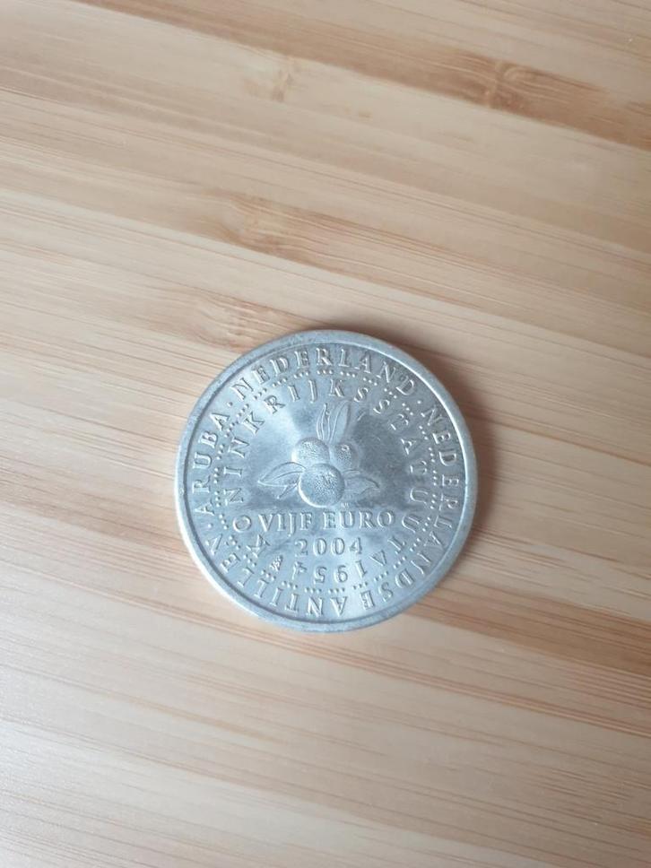 Zilveren 5 Euro 2004 Nederlandse Antillen, Postzegels en Munten, Munten | Nederland, Losse munt, Euro's, Koningin Beatrix, Zilver