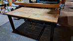 Stevige stoere buiten/binnentafel afm. 180 x 97 x 74 cm, Ophalen, Gebruikt, Rechthoekig, Hout