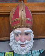 Oud polyester sinterklaas etalage hoofd ca 80 cm, Diversen, Sinterklaas, Ophalen, Zo goed als nieuw
