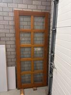 Houten binnendeur met facet geslepen glas, Ophalen, Gebruikt, 80 tot 100 cm, Binnendeur