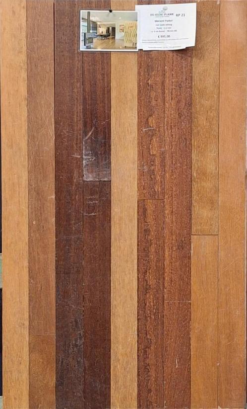 oude meranti vloer 21,5 m2, met oude laklaag restpartij, Tuin en Terras, Palen, Balken en Planken, Gebruikt, Planken, 250 cm of meer
