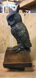 WIJZE UIL / BRONZEN BEELD, Antiek en Kunst, Kunst | Beelden en Houtsnijwerken, Ophalen of Verzenden