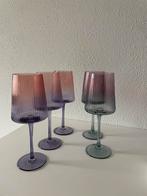 5x ribbel wijnglazen, Ophalen of Verzenden, Nieuw, Overige typen